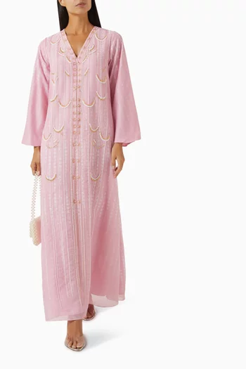 Bead-embellished Jalabiya in Organza