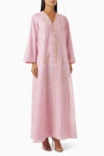 Bead-embellished Jalabiya in Organza