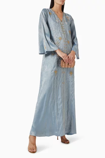 Bead-embellished Jalabiya in Crepe