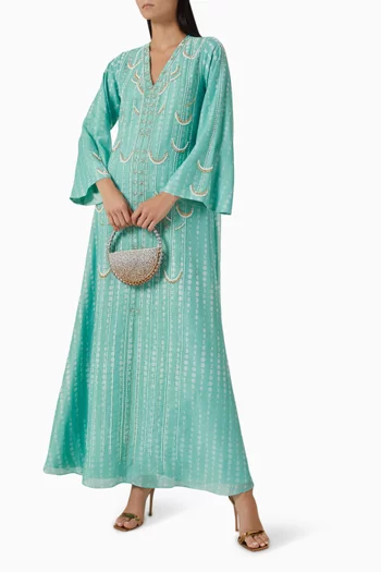 Bead-embellished Jalabiya in Organza