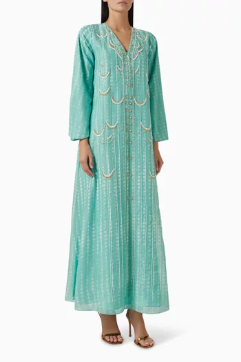Bead-embellished Jalabiya in Organza