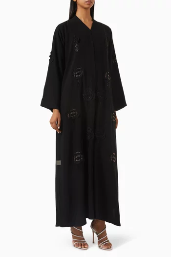 3D Petal-embellished Abaya