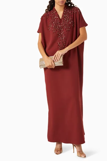 Embellished-neck Kaftan
