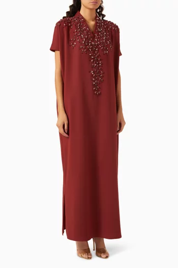 Embellished-neck Kaftan