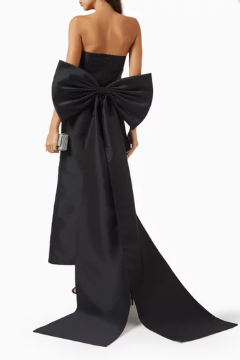 Exaggerated-bow Gown in Satin