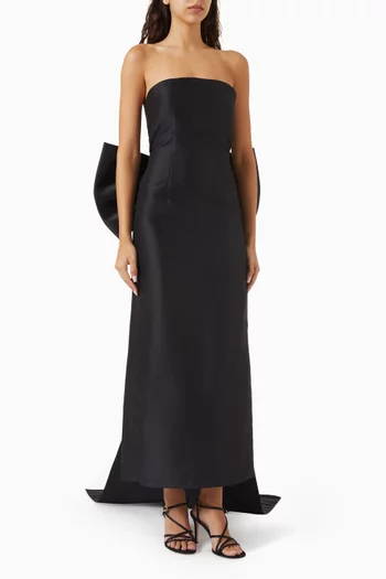 Exaggerated-bow Gown in Satin