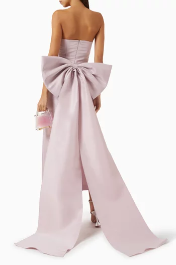 Exaggerated-bow Gown in Satin