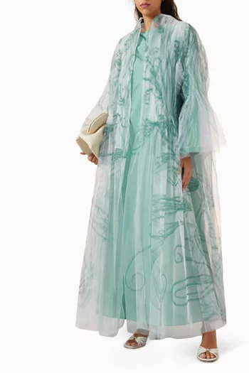 Gathered Abaya & Dress Set