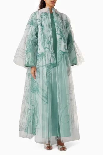 Gathered Abaya & Dress Set