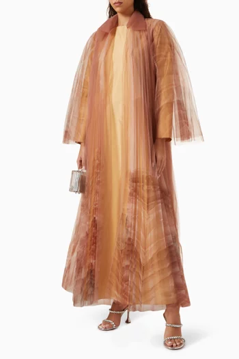 Pleated Abaya & Dress Set