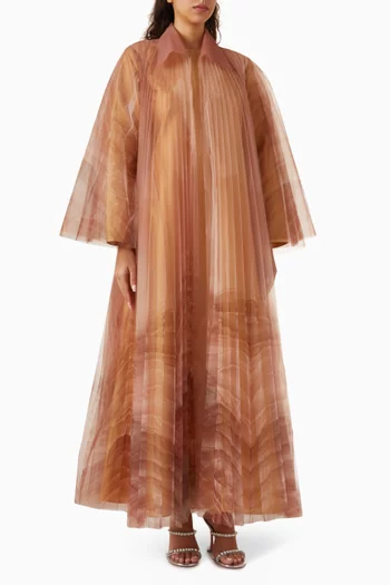 Pleated Abaya & Dress Set