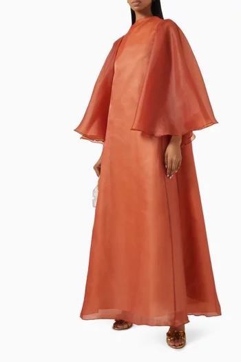 Flared-sleeve Dress in Organza