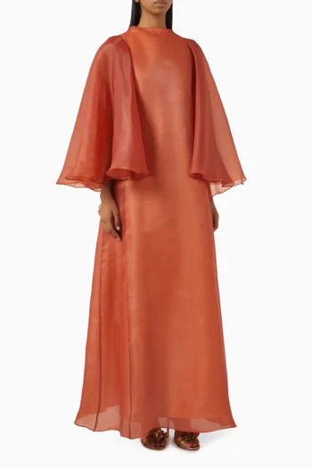 Flared-sleeve Dress in Organza