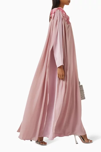 3D Bead-embellished Overlay Dress in Crepe