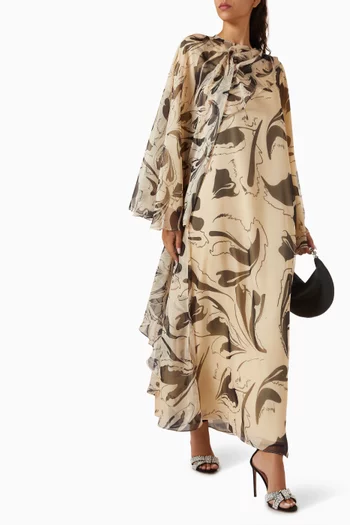 Printed Overlay Dress in Chiffon