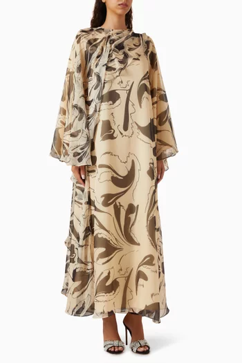 Printed Overlay Dress in Chiffon
