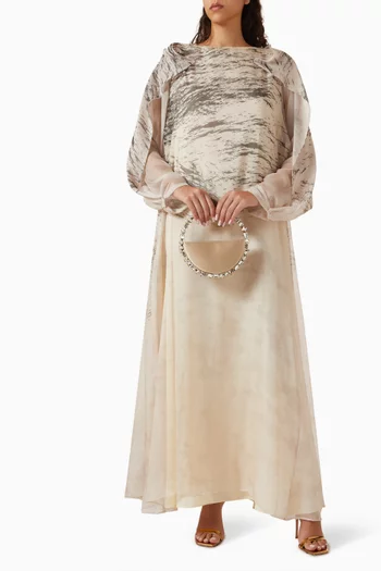 Printed Overlay Dress in Chiffon