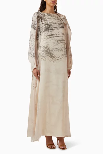 Printed Overlay Dress in Chiffon