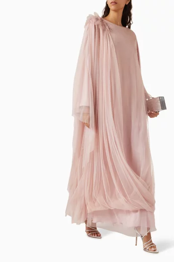Bead-embellished Overlay Dress in Tulle