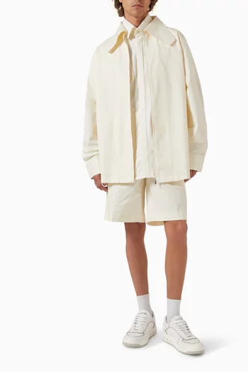 Crop Collar Zip-up Shirt in Japanese Fabric