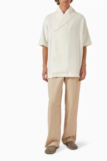 Wrap Collar Shirt in Japanese Fabric