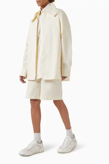 U Panel Short-sleeve Shirt in Japanese Fabric