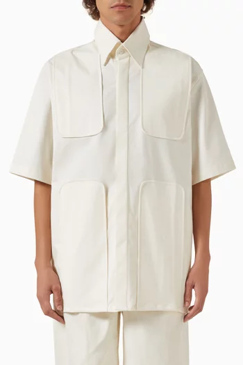 U Panel Short-sleeve Shirt in Japanese Fabric