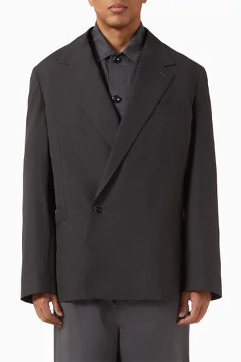 Soft Double Breasted Jacket in Wool-blend