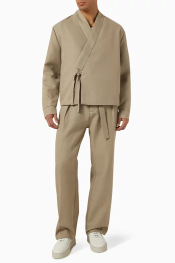 Kimono Wrap Jacket in Textured-knit