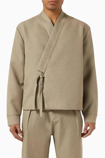 Kimono Wrap Jacket in Textured-knit