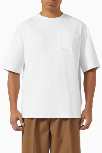 Whipstitch Pocket T-shirt in Cotton Jersey