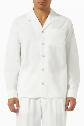 Long-sleeved Overshirt in Viscose-linen Blend