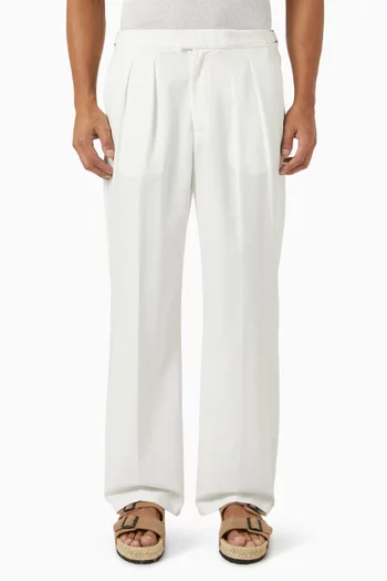 Double-pleated Relaxed-fit Pants in Linen
