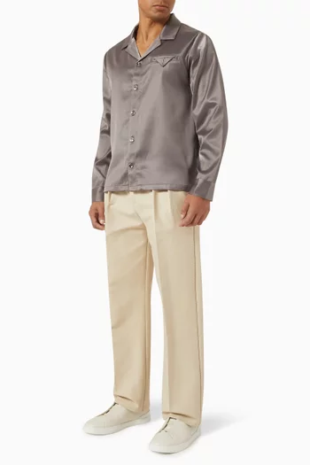 Long-sleeved Shirt in Satin