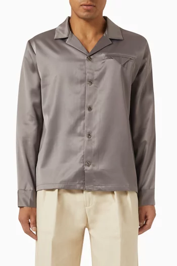 Long-sleeved Shirt in Satin