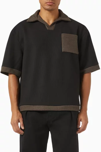 Brice Boxy Polo Shirt in Tencel Blend