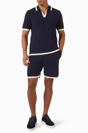 Contrast Tipping Revere Polo T-shirt in Knit