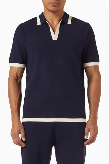 Contrast Tipping Revere Polo T-shirt in Knit