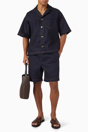 Boxy Shirt in Cotton-denim
