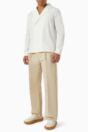 Alban Double-breasted Shirt in Satin