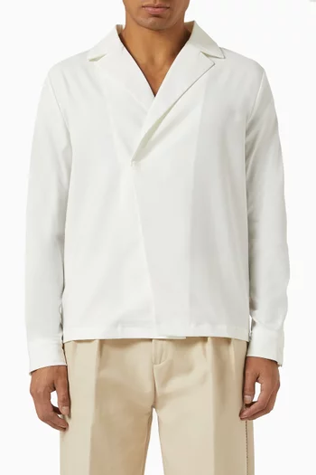 Alban Double-breasted Shirt in Satin