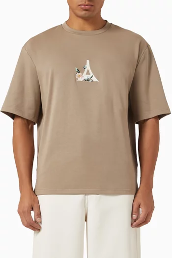 Floral Eiffel T-shirt in Stretch-cotton