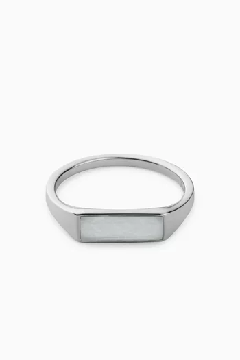Thin Lennox Chalcedony Ring in Sterling Silver