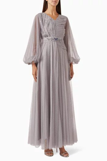 Embellished Maxi Dress in Tulle