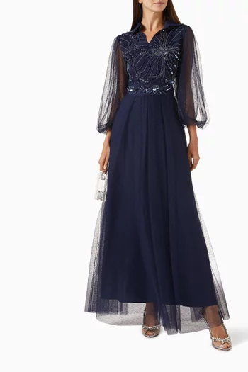Embellished Maxi Dress in Tulle