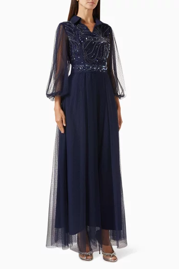 Embellished Maxi Dress in Tulle