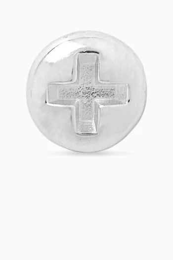 قرط سكرو منفرد كبس فضة إسترلينية