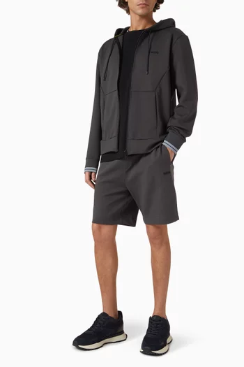 Stripe Zip Hoodie in Cotton-blend