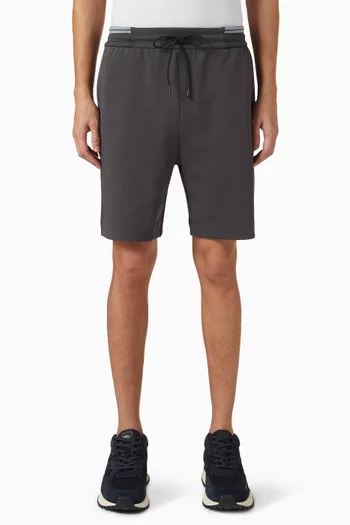 Stripe Straight Shorts in Cotton-blend