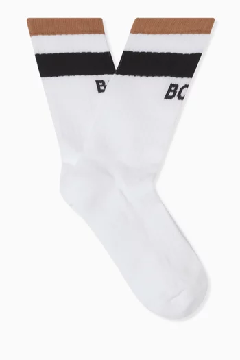 Signature Stripe Crew Socks in Cotton-blend, Set of 3